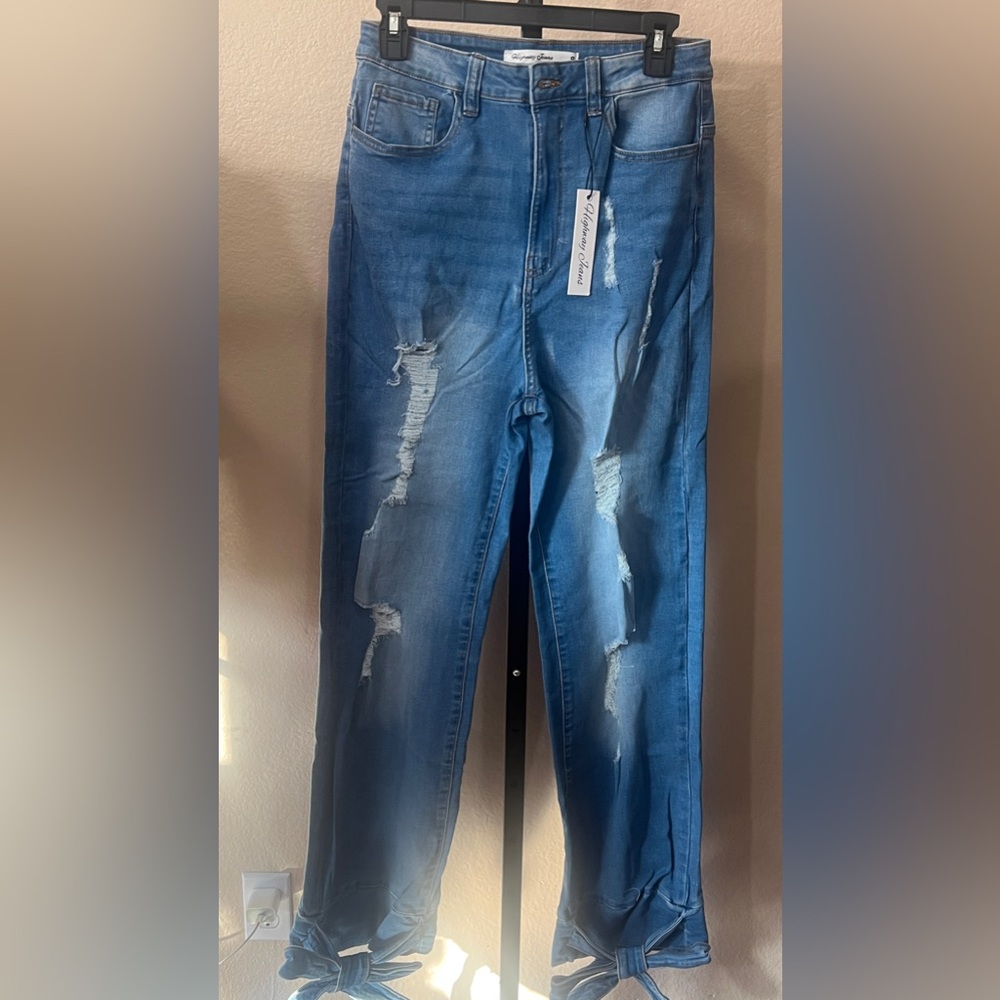 Highway Jeans Jeans Women’s 7/32 Distressed With Ankle Tie Ups